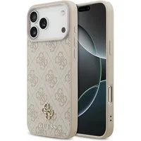 Guess Handyhülle iPhone 18 Pro Max MagSafe small Logo Kunstleder grau braun rosa 6,9 Zoll, Kantenschutz