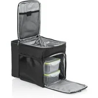 Dimono Frischhaltedose DIMONO Isoliert Kühlbox Tasche-Picknick Thermotasche mit 3 Lunchboxen, Stoff, (inkl. 3x Brotzeit-Dose), mit Kühlakku & Flaschenfach