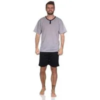 EloModa Capri-Pyjama Herren Pyjama Short und T-Shirt Schlafanzug, Gr. M L XL XXL (2 tlg)