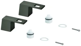 Grohe Griffpaar 48321 für Eurocube Mark. blau/rot hard graphite gebürstet, 48321AL0 48321AL0