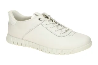 Ecco 246323 GRUUV LITE Damen Slipper Wei? - Echtleder, Dual-Fit Fu?bett