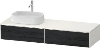 Duravit Zencha Konsolenwaschtischunterbau wandhängend Eiche Schwarz & Weiß Matt & Supermatt 1600x550 ZE4814L16840000