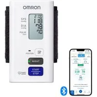 Omron Handgelenk-Blutdruckmessgerät NightView, geräuschlose Blutdruckmessungen am Tag und in der Nacht, klinisch validiert, geräuschlos und komfortabel, mit kostenloser App