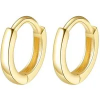 Dear Me Paar Creolen Ohrringe Gold 585 Damen Klein Mittel Groß, Gelbgold Weißgold, Kreis Klappcreolen 14 Karat Gold, Goldohrringe zum Kombinieren
