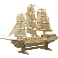 Pebaro 3D-Puzzle Holzbausatz Segelschiff, 869, 80 Puzzleteile