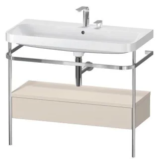 Duravit Happy D.2 Plus c-shaped Set mit Metallkonsole und Schubkasten Taupe Supermatt 975x490x850 mm HP4843E8383