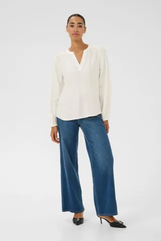 Langarm-Bluse Regular fit Chalk CC. white