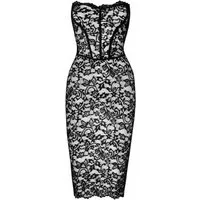 Noir Handmade Midikleid halblanges Kleid in schwarz - M