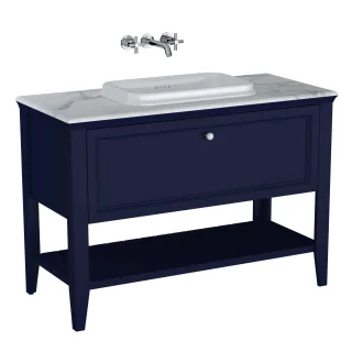 VitrA Valarte Set 118 cm Einbauwaschtisch + Waschtischunterschrank 1 Lade Stahlblau (Lack),65783 65783