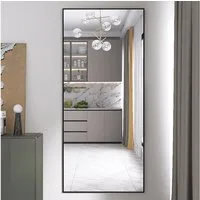 zebery Ganzkörperspiegel Großer Standspiegel mit Metallrahmen und verstärktem Glas (Set, 1-St., HD-Spiegelung), Schwarz