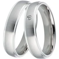DOOSTI Trauring Schmuck Geschenk Silber 925 Trauring Ehering Partnerring LIEBE, Made in Germany, wahlweise mit oder ohne Brillant