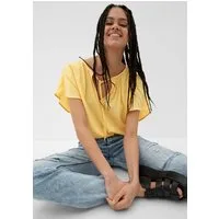 QS Kurzarmbluse Bluse Viskosebluse mit Raffung