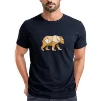 Neverless Print-Shirt Herren T-Shirt Bär Aufdruck Grafik Outdoor Polygon Motive Printshirt mit Print