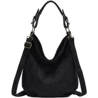 ITALYSHOP24 Schultertasche DAMEN SHOPPER Hobo Bag Umhängetasche Handtasche City Bag Cross-Over (Spar-Set: Henkel Tasche mit Schultergurt, Workbag Leder Optik, 2-tlg., mit Henkel und Schultergurt), Damentasche Freizeit Abend Leder Optik Henkeltasche R