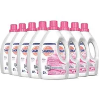 SAGROTAN Sensitiv 8 x 1,5l Wäsche Hygienespüler (Vorratspack, [8-St. Desinfektionsspüler für hygienisch saubere Wäsche - 0% Farb- & Duftstoffe)