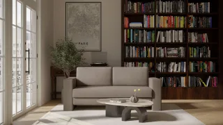 BRUNO Schlafsofa 160cm in Taupe Grau-Beige | Kubus | stabiles Massivholz & Boxspringkomfort