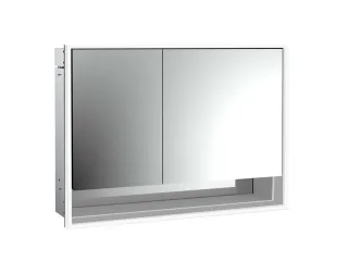emco LED-Lichtspiegelschrank Loft mit Unterfach Unterputz, 1000 mm, breite Tür rechts Rückwand weiß 979806215