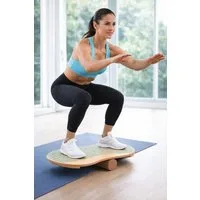 body coach Balanceboard Balancierbrett mit Korkrolle Holz Balancetrainer, Balancebrett aus Ahorn Holz / Rolle aus Kork