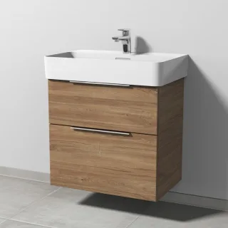 Sanipa 3way Waschtischunterbau zu Laufen VAL Waschtisch mit 2 Auszügen, Eiche-Kansas UM82259