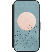 NIVOCASE Handyhülle Vogel Sonne Art Fly Away, Apple iPhone 7 Klapphülle Handyhülle aus Kunst Leder NIVOflip schwarz