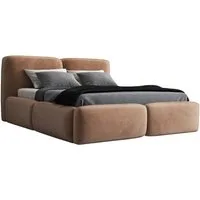 A&J MöbelLand GmbH Polsterbett OLKE-OM mit Bettkasten und Lattenrost. (Bett mit Kopfteil. Lattenrost und Bettkasten Inclusive! Viele Varianten zur Auswahl – wählen Sie Größe und Farbe!, TOP ANGEBOT), Länge: 220 cm Höhe Kopfteil: 100 cm