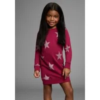 KIDSWORLD Sweatkleid Sterne-Allover Kleid für kleine Mädchen Sweatkleid mit Glitzerdruck