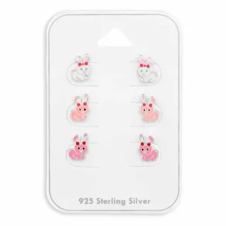 Hasen Kinder Ohrringe aus 925 Silber