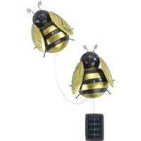 Maximex LED Gartenleuchte Modell Biene, Ein-/Ausschalter, LED fest integriert, Warmweiß, solarbetriebene Gartendekoration, leuchtet bis zu 10 Stunden