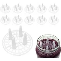 mikken Fermentationsdeckel Eintauchgitter zum Fermentieren Fermentationsgitter 7 cm TO82, (Spar-Set, 12-tlg), PVC-frei, Ø 7cm, Öffnung 71-72 mm