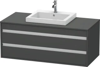 Duravit Ketho Konsolenwaschtischunterbau wandhängend Graphit Matt 1200x550x496 mm - KT675604949 KT675604949