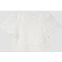 s.Oliver Kurzarmbluse Bluse Spitzenbluse im Boxy Fit