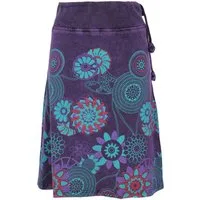 Guru-Shop Minirock Knielanger Rock Boho chic, farbenfroher Retro.. alternative Bekleidung