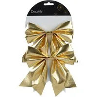 Kaemingk Christbaumschmuck, Schleifen 17cm 2er Set - Gold metallic