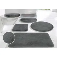 OTTO home Badematte Rabbit Badematten, Badvorleger, Badezimmer Teppich, Höhe 30 mm, rutschhemmend beschichtet, schnell trocknend, strapazierfähig, fußbodenheizungsgeeignet, Polyester, rund, Kaninchenfell-Haptik, Badteppich, rechteckig, rund & als 3-t