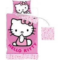 Hello Kitty Bettwäsche Kinder Weicher Bettwäsche 140x200 cm mit Kissenbezug 60x70 cm, Mikrofaser