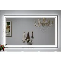 JDONG Badspiegel Mit Beleuchtung Led Wandspiegel (Touch-Schalter,Durchmesser: 80~150cm, 3 Lichtfarben, Vertikal und Horizontal möglich), Antibeschlag, Speicherfunktion, Dimmbar