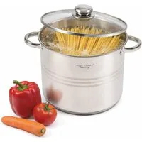 HOOZ Kochtopf Universalkochtopf Einkochtopf Ø 28 cm großer Topf für alle Herdarten, Edelstahl (Einzelkochtopf, 2-tlg., 13,5 L – inkl. Glasdeckel, induktionsgeeignet), Großvolumiger Topf – ideal für Familie, Vorrat & Feiern & große Mengen