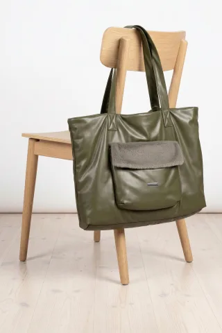 monari - Shopper mit Lederoptik olive - Gr. - OS