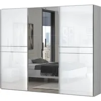 OTTO home Schwebetürenschrank Piano, mit Einlegeböden, Kleiderstangen, Spiegel, Türen soft-close (in 3 Breiten, 224cm hoch, mit verchromten Aufleistungen) mit Spiegeltür, FSC-zertifizierter Holzwerkstoff