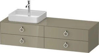 Duravit White Tulip Konsolenwaschtischunterbau wandhängend Stein Grau Hochglanz 1600x550x408 mm - WT WT4995LH2H20010
