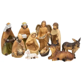 Krippenfiguren, im Holzlook, 2,5–11 cm
