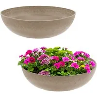 Spetebo Blumentopf Pflanzschale massiv in Stein Optik (1 St., Kunststoff), Premium Blumenschale marmoriert für Außen und Innen
