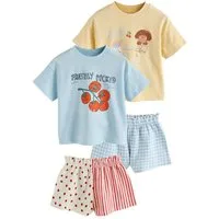 Next Shirt & Shorts Oberteil und Shorts, 2-teiliges Set (4-tlg)