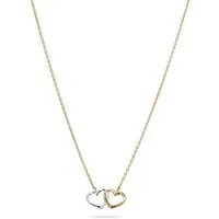 Elli Kette mit Anhänger Herz Bicolor 925 Sterling Silber vergoldet