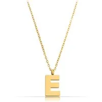 Made by Nami Kette mit Anhänger Edelstahlkette mit Buchstaben Anhänger Gold Schmuck Damen, Geschenk Freundin 40 + 5 cm Länge Wasserfest