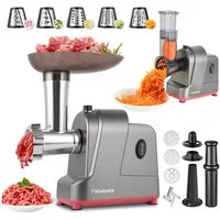 KNKA PRO Fleischwolf Elektrischer Fleischwolf mit Wurstfüller, 3 Lochscheiben (4, 6, 15mm), 2IN1 Fleischwolf Wurstfüller Gemüseschneider, 3000 W Spitzenleistung