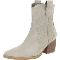 Ital-Design Stylische Westernstiefelette mit Blockabsatz für Damen Westernstiefelette (89937917) Blockabsatz Stiefeletten in Hellgrün