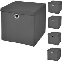 StickandShine Faltbox 5er SET 28 x 28 x 28 cm mit Deckel – perfekt für KALLAX - 19 Farben