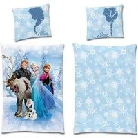 Familando Kinderbettwäsche Frozen Die Eiskönigin Bettwäsche Set "Sven" 135x200 + 80x80 cm, Renforcé, 2 teilig, mit Anna, Elsa, Olaf, Kristoff und Sven