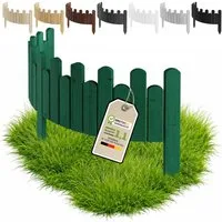 Floranica Palisade Beeteinfassung Rasenkante Flexible Holzzaun Gartenzaun Palisade, LxH: 100x15 cm, Grün, Rasenkante, Begrenzung von Blumenbeeten, Kräutergarten und Gartenwegen